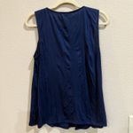 Love by Design By Design Womens L Blue Sleeveless Lace Detail Top Blouse Casual Photo 3