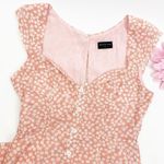 White Fox Boutique  Fall Flowers Button Front Mini Dress Blush Pink Ditsy Floral Photo 4