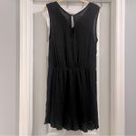 Maurice's Women’s Black Romper with Floral Embroidery Sz M Photo 1