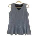 H by Halston ✨ Sleeveless Jacquard Peplum Sz Large Top✨ Photo 4