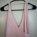 Princess Polly NWT Princess Poly Pink Metallic Halter Wrap Mini Dress Size 0 Photo 3