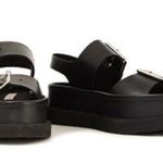 Stella McCartney Black Faux Leather Vegan Platform Buckle Sandals Photo 11
