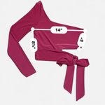 Better Be One-Shoulder Cut Out Crop Top With Bow | Pink | Size Medium Photo 4