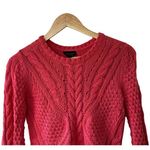 Topshop  Hot Pink Open Knit Long Sleeve Round Neck Sweater US Sz 2 Photo 4