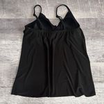 Dream Suit Black Tankini Swim Top Womens 10 V Neck Ruffle Adjustable Padded Photo 3