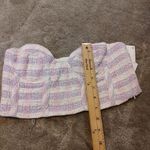 ZARA New NWT Cropped Bra Tweed Purple White Striped Stripes Kawaii Twee Small Photo 1