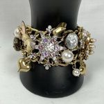 Betsey Johnson Betsy Johnson Vintage Hearts Bows Bracelet Charm Statement Gold Pearls Bunny Photo 0