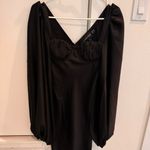 Princess Polly Jagger Stone Black Liv Balloon Sleeve Mini Dress Photo 3