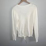 Anthropologie Moth Womens Ivory White V-Neck Front Tie Knit Sweater Medium Photo 7