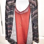 Faded Glory NWOT  Cardigan Combo Top W Necklace Photo 1