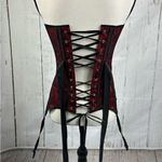 Adore Me Sexy Red Corset Black Lace Sz Small Gothic Witch Victorian Pinup Photo 2