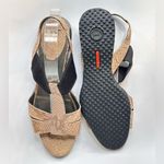 Cole Haan  Nike Brown Snakeskin T Strap Slingback Slight Wedge Sz 9 Photo 4