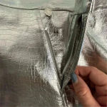 Torn By Ronny Kobo Women's Silver Metallic Mini Skirt Size M Party Photo 6