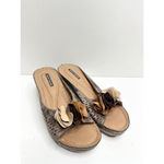 Good Choice Womens Size 8 Peep Toe Floral Casual Wedged‎ Juliet Sandals New Tan Photo 1