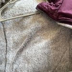 Burgundy Quilted Vest Faux Fur Trim Drawstring Waist Sleeveless Jacket Purple Size XL Photo 2