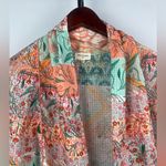 World Market Patchwork‎ Floral Short Sleeve Pastel Open Front Kimono Cardigan Orange Size undefined Photo 3