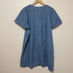 Madewell Popover Swing Dress in Newsom Wash Size XL Cotton Linen Blue Denim Photo 5