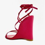 Schutz  Deonne Nappa Leather Wedge Sandal Hot Pink 9.5 Photo 2