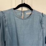ZARA Woman Premium Denim Collection Chambray Bell Sleeve Size M Photo 4