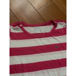 Lacoste  Womens Pink White Stripe Long Sleeve Crew Neck Shirt Top Size 40 Photo 3
