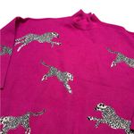 Entro  Fuchsia Oversized Sweater with Cheetah Leopard Print Small Photo 1