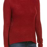 Jack by BB Dakota Women's Dunning Waffle-Stitch Sweater Rhubarb Marron SM UB531 Photo 0