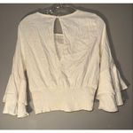 Lulus Lulu’s cream twist front flare half sleeve crop top Medium #721 Photo 5