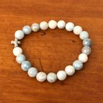 Morgan & Me Designs Beaded Christian Bracelet Handmade Jewelry Silver Cross NIP White Photo 6