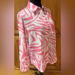 Rails  Ellis Tiger Organic Cotton Gauze Button Down Shirt Pink & White Size Small Photo 9