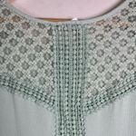 Blu Pepper  Womens Mint Green Lace Boho Blouse Ruffle Sleeve Romantic Top M Photo 6