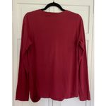 Garnet Hill  cotton wine collared ruffle blouse large Photo 5