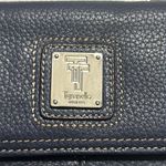 Tignanello Wallet Women's Trifold Organizer Clutch Blue Pebbled Genuine Leather Photo 3