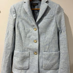 Brooks Brothers  Moon Sky Blue Herringbone Wool Tweed Blazer‎ Jacket Sz 2 P Photo 0