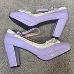 Women’s Purple Chunky Heel Mary Jane Pumps Cute Bow Round Toe Size 8 NEW Purple Photo 13