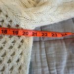 POL  Cable Knit long sleeve lace hem detail off white sweater size Medium Photo 10