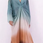 Massimo Dutti  Women's Green And Brown Ombre Long Sleeve Dress Size S Photo 0