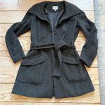 Converse  One Star black wool blend belted pea coat size m Photo 0