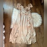 Show Me Your Mumu  Samantha Ruffle Wrap Dress In Champagne Luxe Satin Photo 4