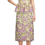 Muse by Marchesa Cynthia Floral Novelty Embroidered Pencil Midi Skirt US 0 NWT Purple Photo 4