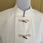 Antonio Melani women 12 two piece fully lined stripe jacket and skirt suit set white Photo 2