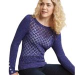 Modcloth  Impromptu Photoshoot Open Knit Sweater Purple Speckled Size Small Photo 13