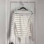 Source Unknown 🆕 Sheer Stripe Bodysuit - Size L Photo 1