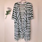 LuLaRoe  Shirley women’s Kimono White With Green Tie Dye Sheer Chiffon Size S Photo 2