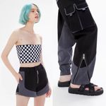 I am gia I.AM.GIA Pant Frances Cargo Pockets Removable Shorts Zipper Baggy Black S GUC Photo 9