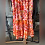 THML  Floral midi maxi dress bows tie straps square neck smocked tiered ruffle Photo 5