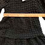 Simply Southern  Black Textured Long Sleeve Tiered Mini Dress Size Small NWT Photo 6