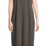 Eileen Fisher Scoop Neck Jersey Midi Dress Bark Brown Size S Photo 0