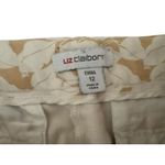 Liz Claiborne  Emma Dress Pants Leaf Print Pockets Straight Leg Cropped Tan Sz 12 Photo 5