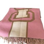 Coach  Reversible Colorblock Varsity Print Oversized Muffler Scarf Pink Tan Photo 7