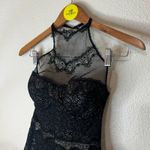 Victoria's Secret  Womens Bodysuit Teddy Black Halter Sheer Lace Thong Sensual 34C Photo 3